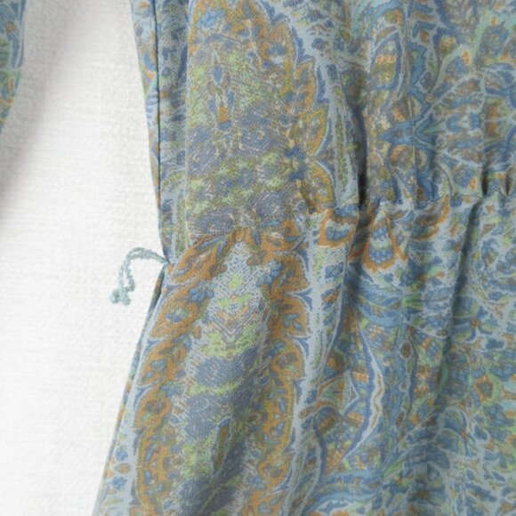 Jane and Delancey V-Neck Peasant Dress Size M 3/4 Sleeve Tiered Paisley - Picture 3 of 12